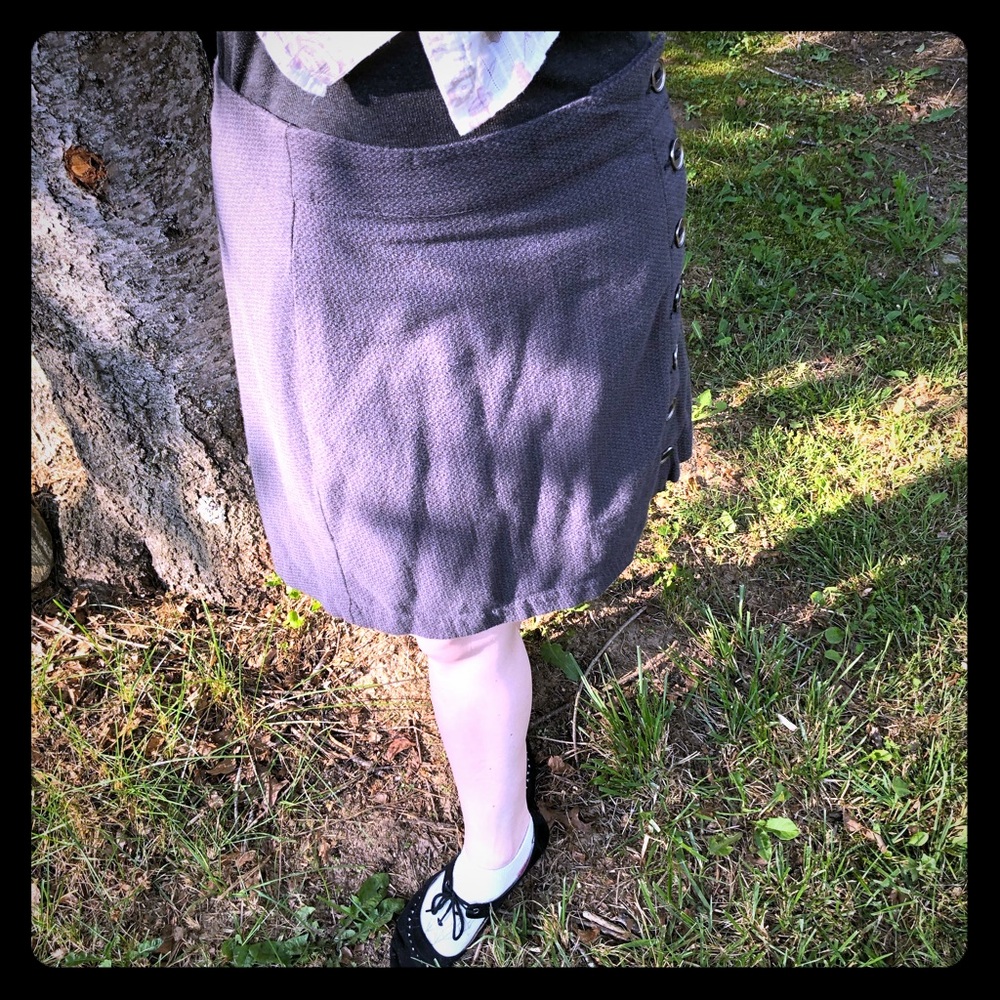 Adventure clothing side button cotton skirt